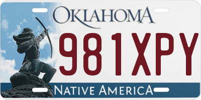 OK license plate 981XPY