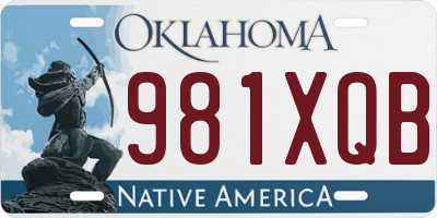 OK license plate 981XQB