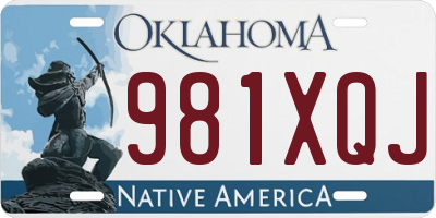 OK license plate 981XQJ