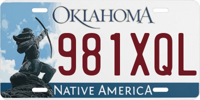 OK license plate 981XQL