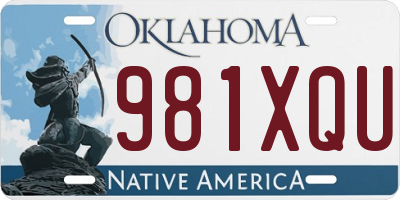 OK license plate 981XQU
