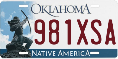 OK license plate 981XSA