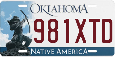 OK license plate 981XTD