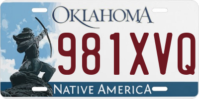 OK license plate 981XVQ