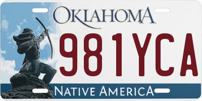 OK license plate 981YCA