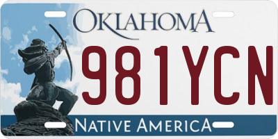 OK license plate 981YCN
