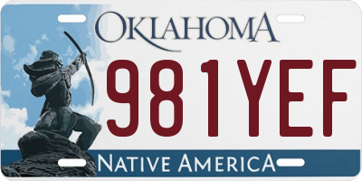 OK license plate 981YEF