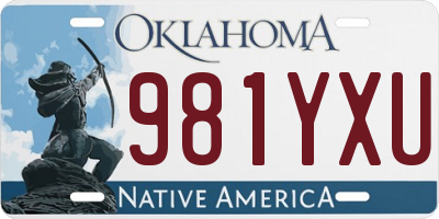 OK license plate 981YXU