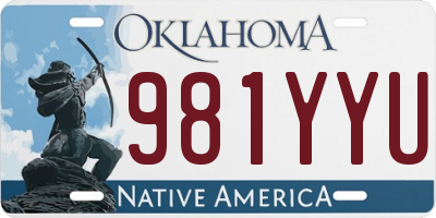 OK license plate 981YYU