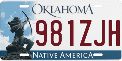 OK license plate 981ZJH