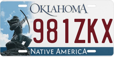 OK license plate 981ZKX