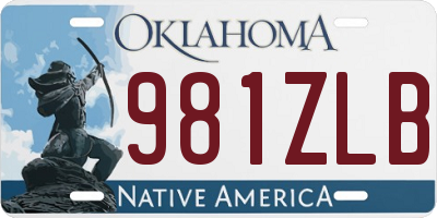 OK license plate 981ZLB
