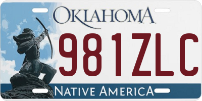 OK license plate 981ZLC