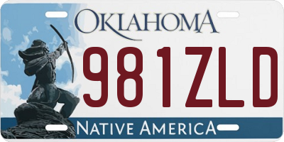 OK license plate 981ZLD