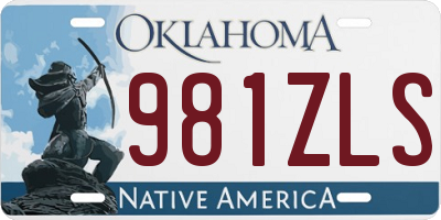 OK license plate 981ZLS