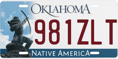 OK license plate 981ZLT
