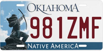 OK license plate 981ZMF