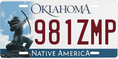 OK license plate 981ZMP