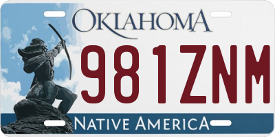 OK license plate 981ZNM