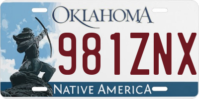 OK license plate 981ZNX
