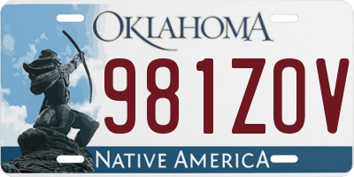 OK license plate 981ZOV