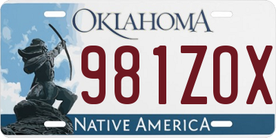 OK license plate 981ZOX