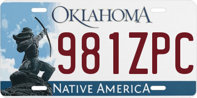 OK license plate 981ZPC