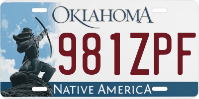 OK license plate 981ZPF