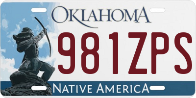 OK license plate 981ZPS