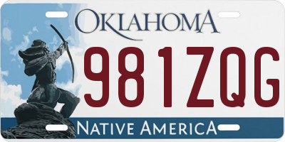 OK license plate 981ZQG