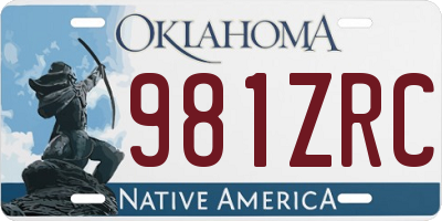 OK license plate 981ZRC