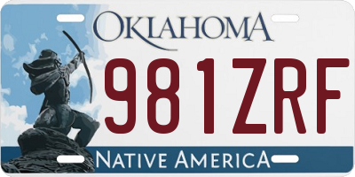 OK license plate 981ZRF