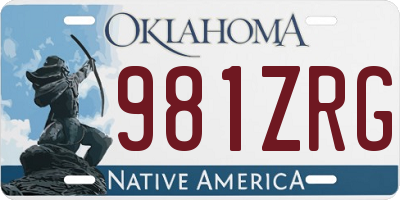OK license plate 981ZRG