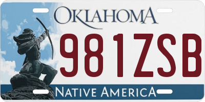 OK license plate 981ZSB