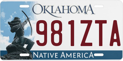 OK license plate 981ZTA