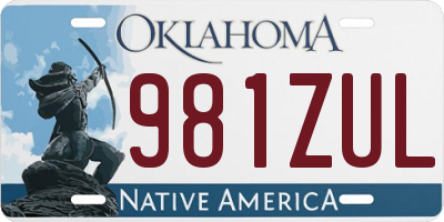 OK license plate 981ZUL