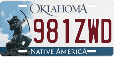 OK license plate 981ZWD