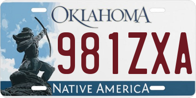 OK license plate 981ZXA