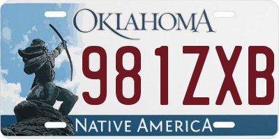 OK license plate 981ZXB