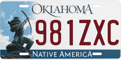 OK license plate 981ZXC