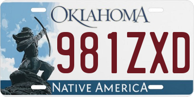 OK license plate 981ZXD