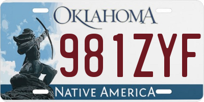 OK license plate 981ZYF
