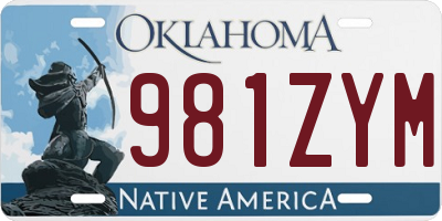 OK license plate 981ZYM