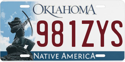 OK license plate 981ZYS