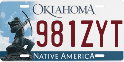 OK license plate 981ZYT