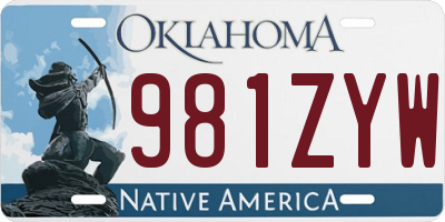 OK license plate 981ZYW