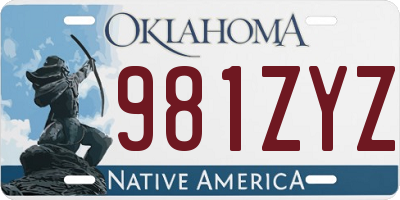 OK license plate 981ZYZ