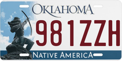 OK license plate 981ZZH