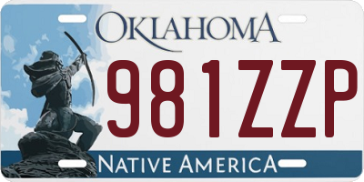 OK license plate 981ZZP