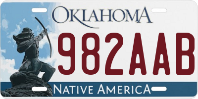 OK license plate 982AAB